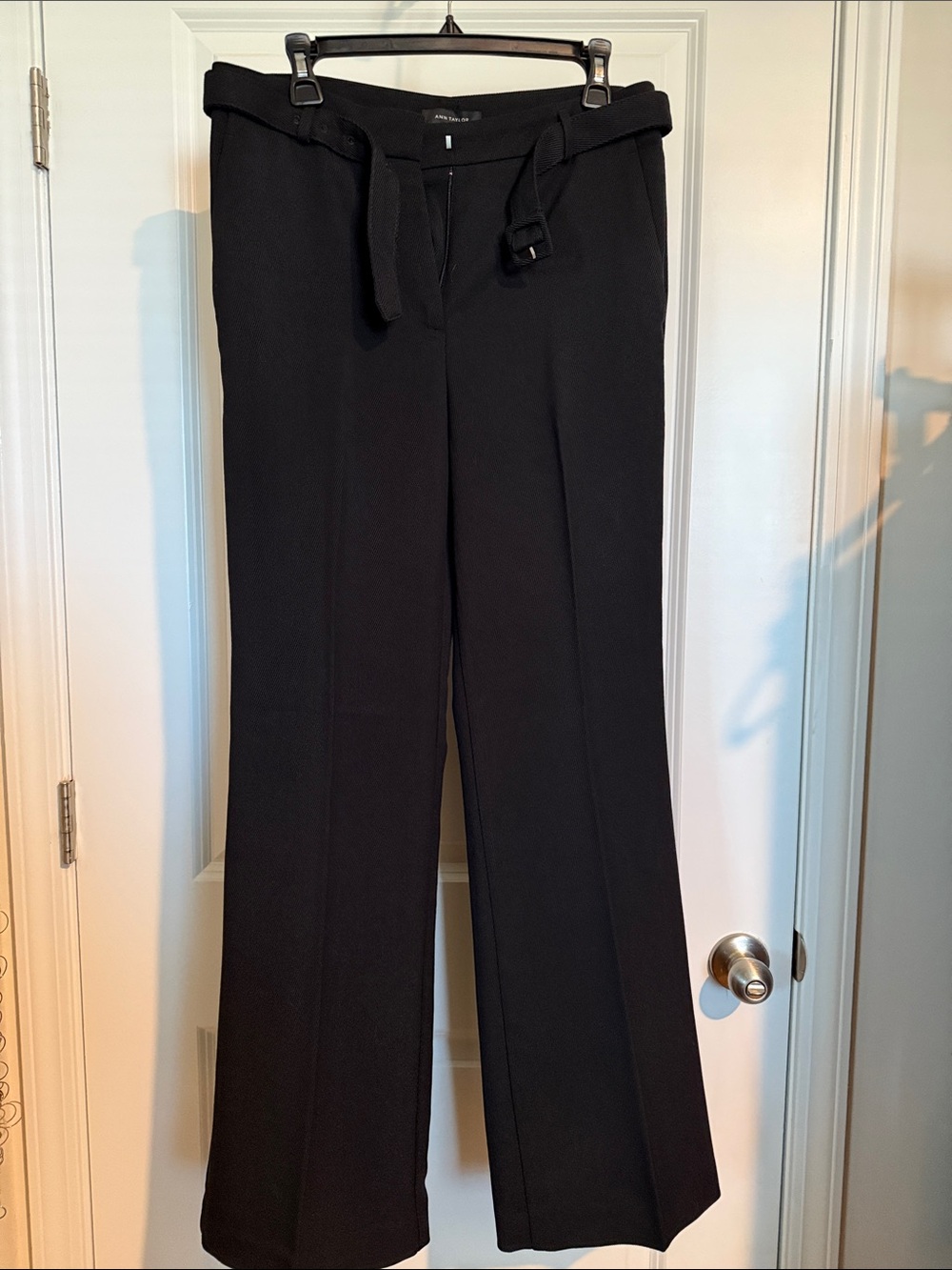Ann Taylor Black Wide-Leg Pants with Matching Belt